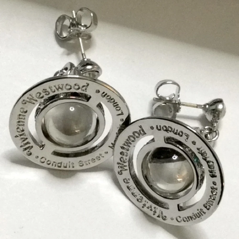 Sold out Vivienne Westwood Silver tone crystal drop earrings - Picture 5 of 7
